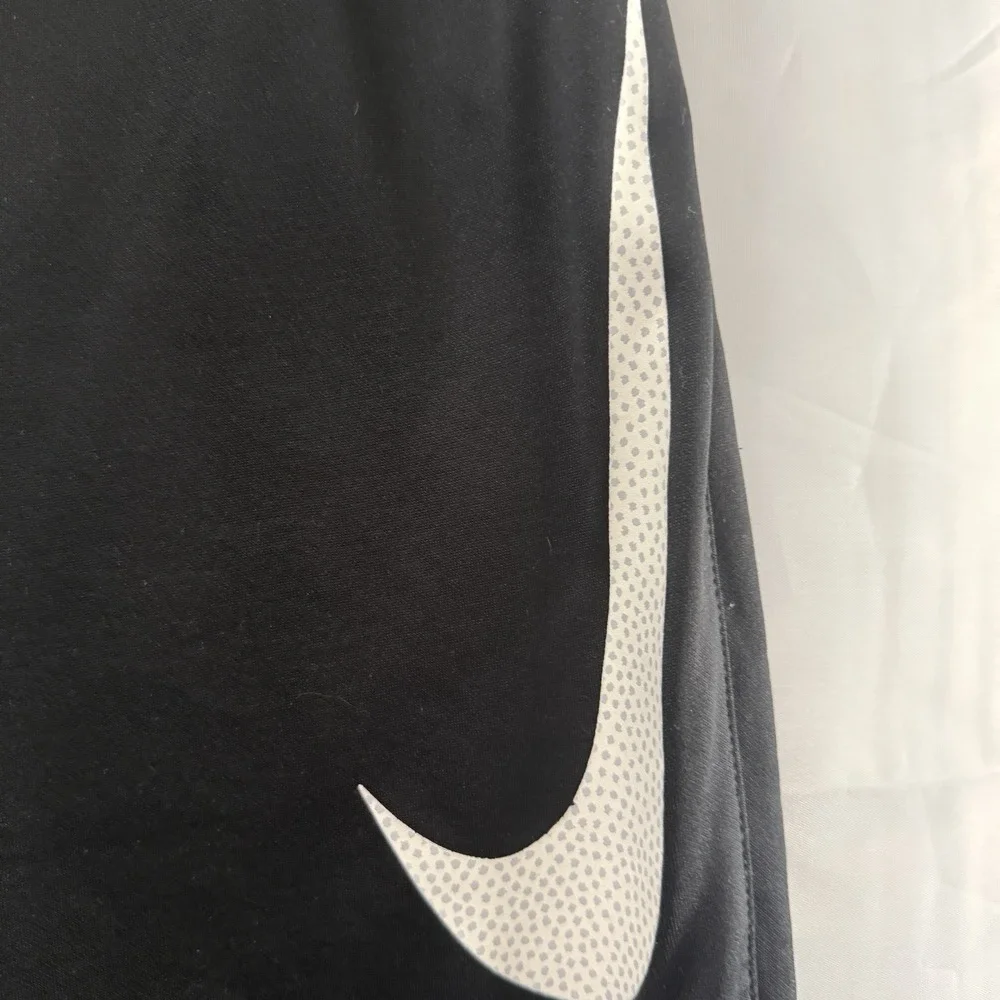 Nike Dri‑Fit Mens Joggers Black Tapered Sweatpants Big White Swoosh XL